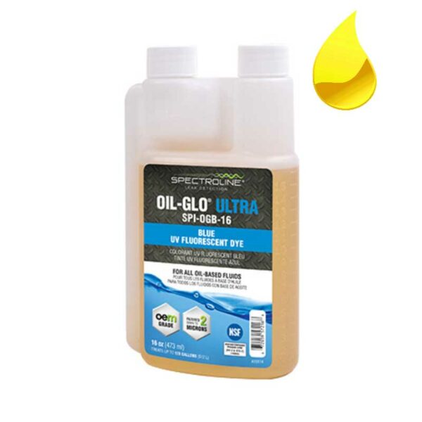 Dosierflasche Spectroline OIL-GLO 45 UV-Farbstoff zur Leckortung (blau)