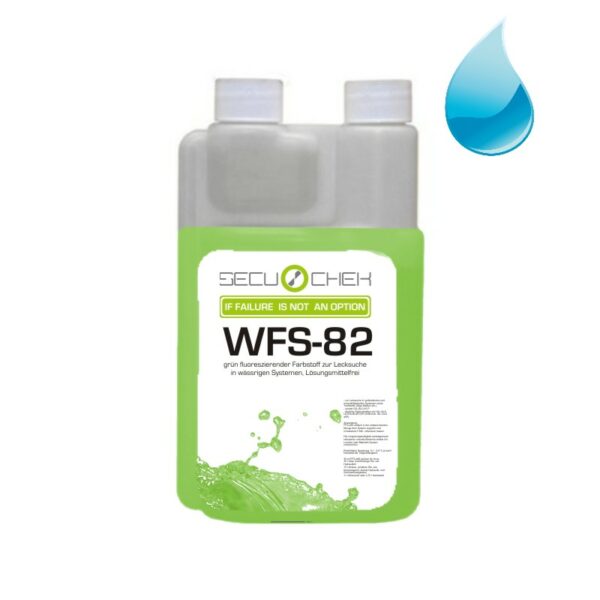 UV-Farbstoff Dosierflasche WFS-82 mit grüner Fluoreszenz zur Leckagesuche in Profi-Qualität